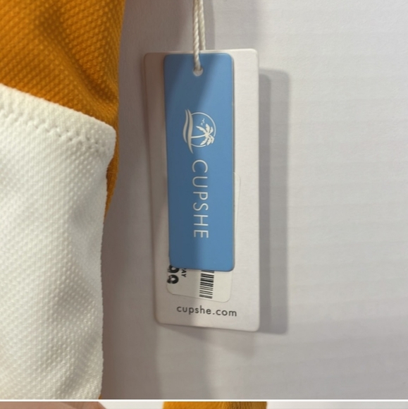 NWT Cupshe XL Burnt Orange and White Swimsuit - Picture 4 of 4
